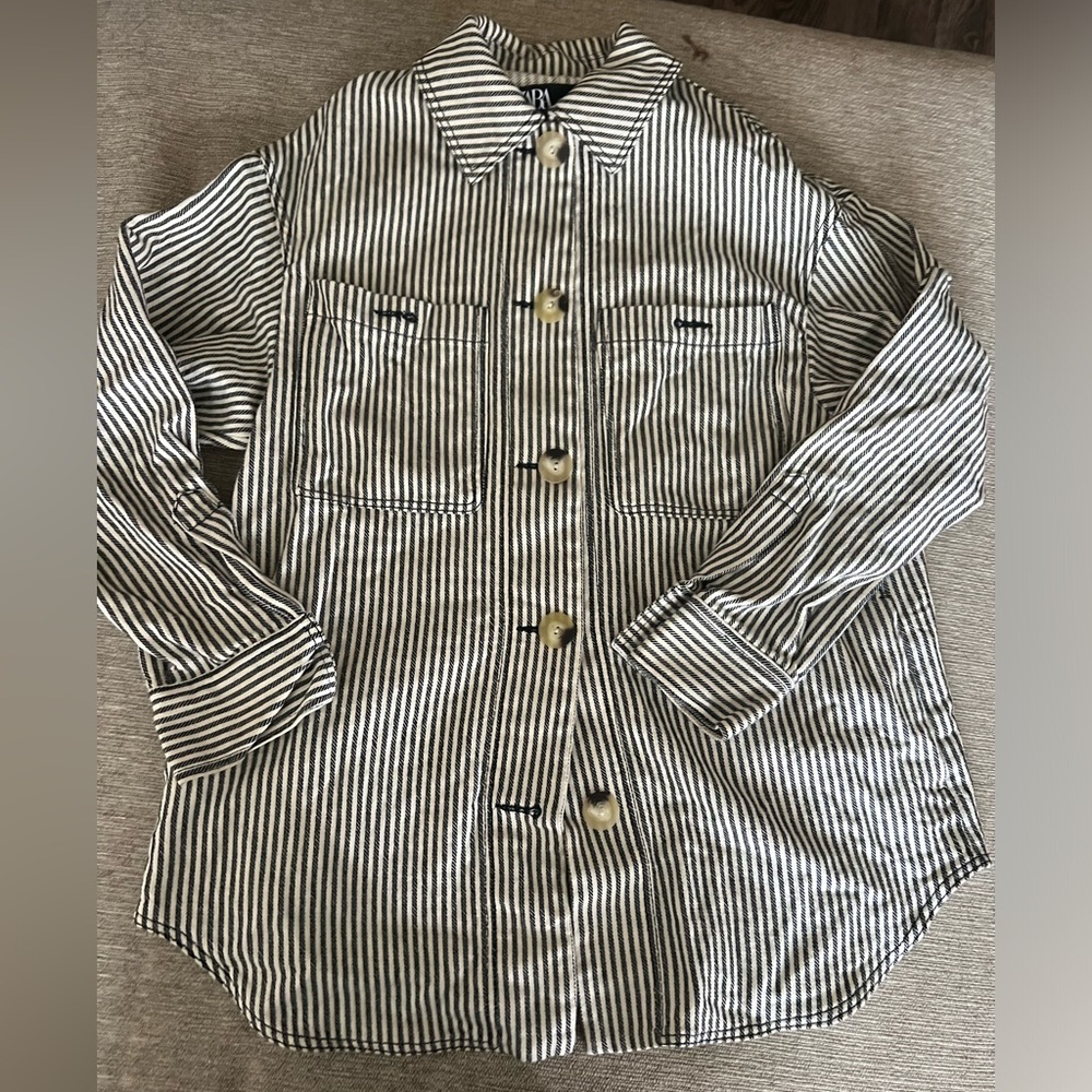 Zara Jacket button down striped